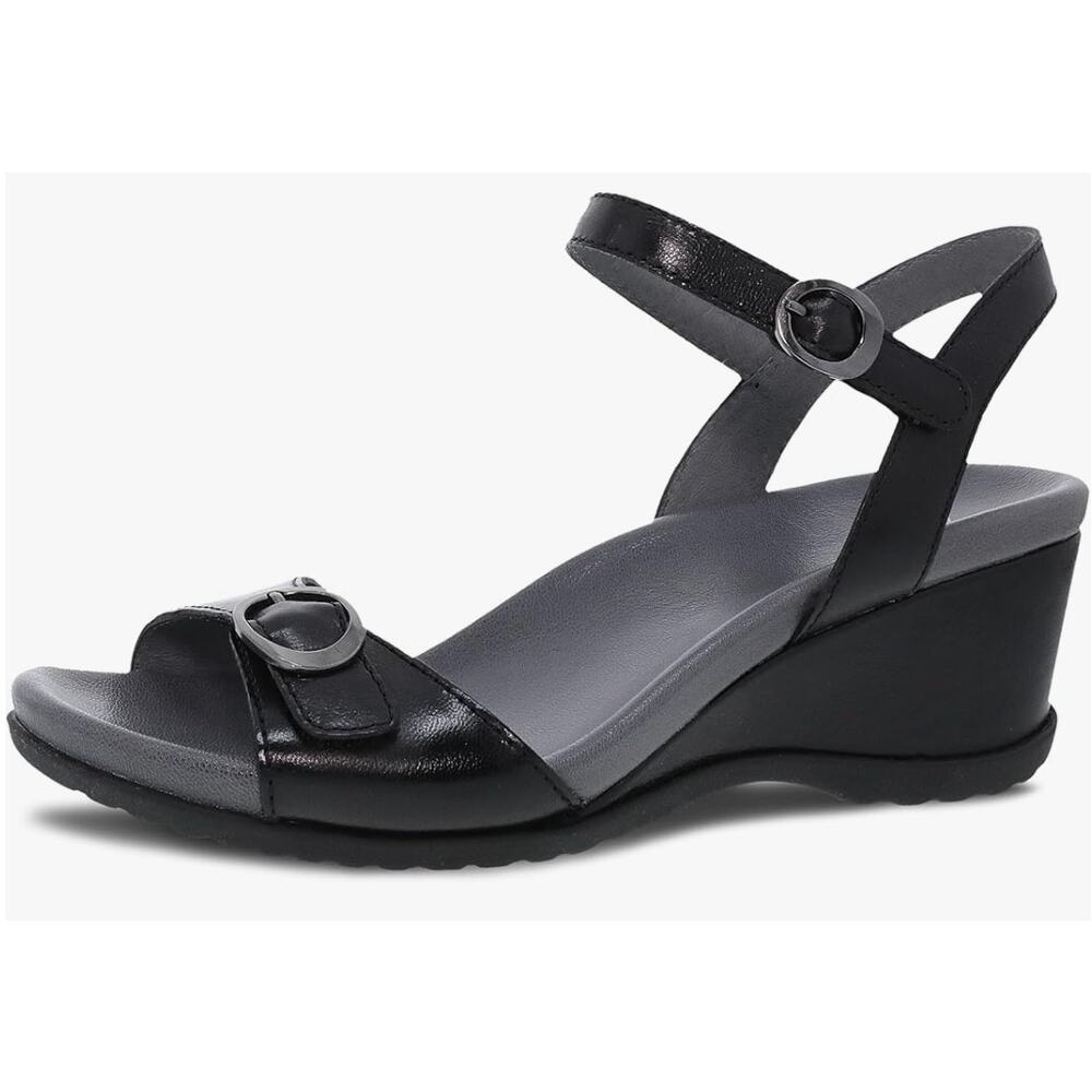 Dansko Arielle Wedge Sandal for Women Lightweight Black 10.5-11 M US
